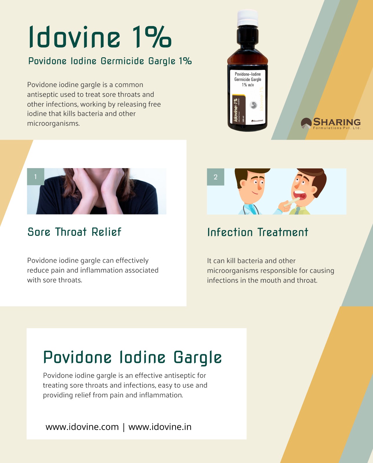 Povidone Iodine 1% Gargle(Idovine 1%): Your Trusted Antiseptic for Oral Hygiene & Throat Care